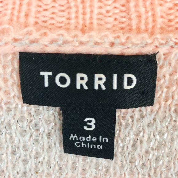 Torrid Blush Lip Print Lurex Intarsia Sweater - Picture 7 of 7